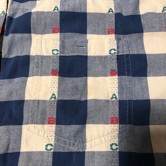 CST Blues Womens Shirt Plus Size 3x Blue Plaid apples Roll Tab Sleeve Button Up - Picture 4 of 5